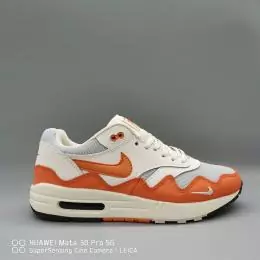 2022 nike air max 1 87 sports sneakers vagues homme orange blanc